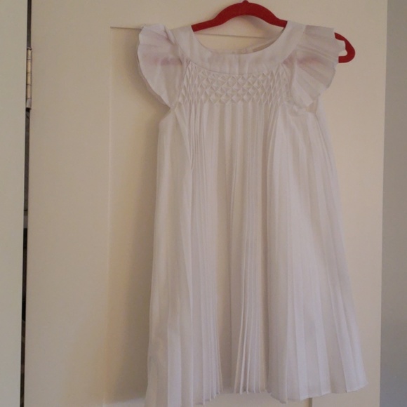 girls white smocked dress